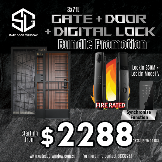 Main Door and Gate with Lockin S50M Door Digital Lock and Lockin Model V Gate Digital Lock Bundle
